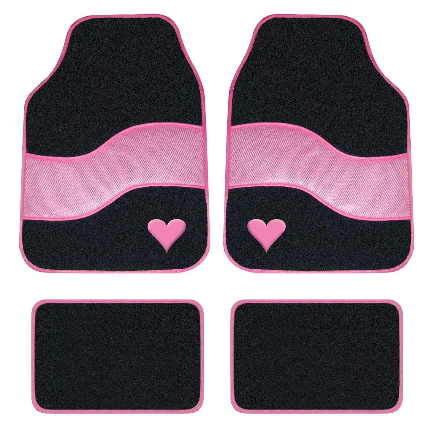 4 Piece Think Pink Carpet Mat Set