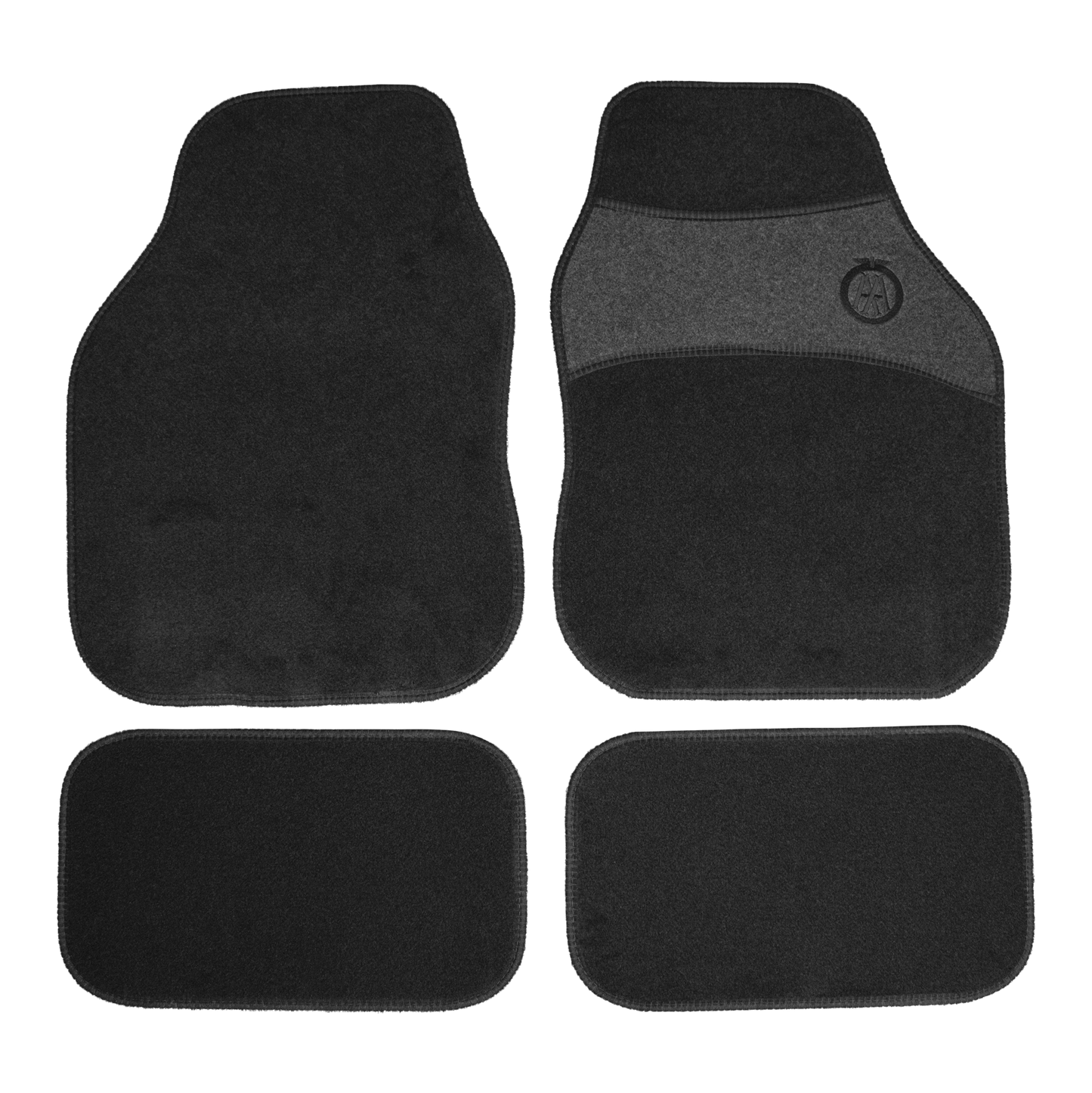 AA Black Two Tone Carpet with Grey Heel-Pad and Embroidered Logo