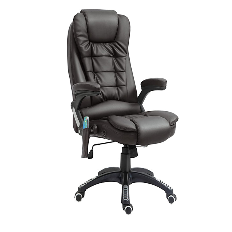 Black Leather Office Chair With Massage And Heat
