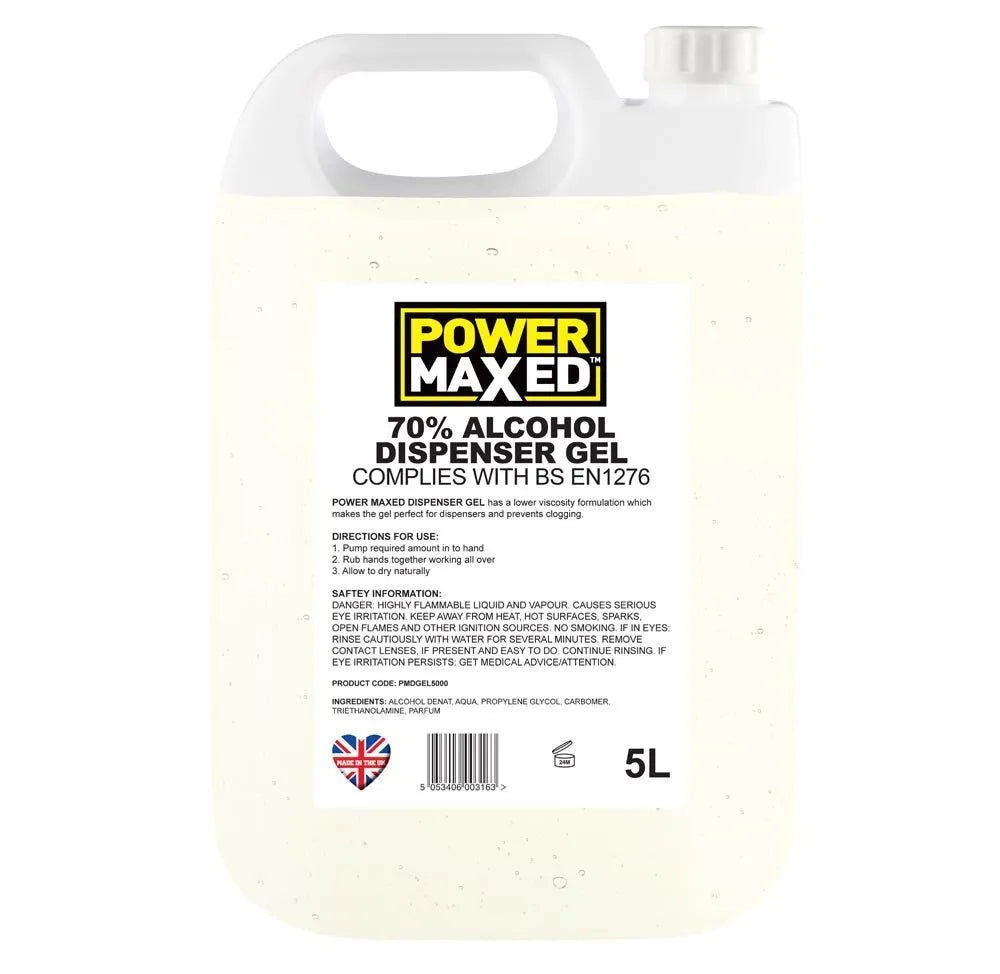 Power Maxed 70% Alcohol Dispenser Hand Gel 5L
