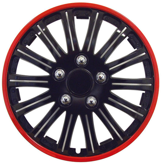 13" Lightning Sports Red Premium Dish Wheel Trim Set