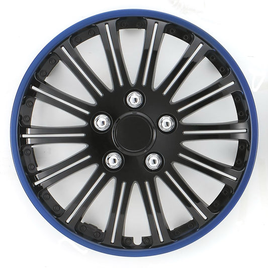 15" Lightning Sports Blue Premium Dish Wheel Trim Set