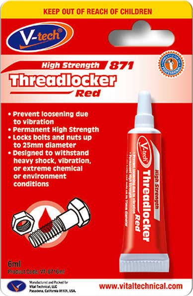 Threadlocker Red - Anaerobic Adhesive - High Strength - 6.0ml
