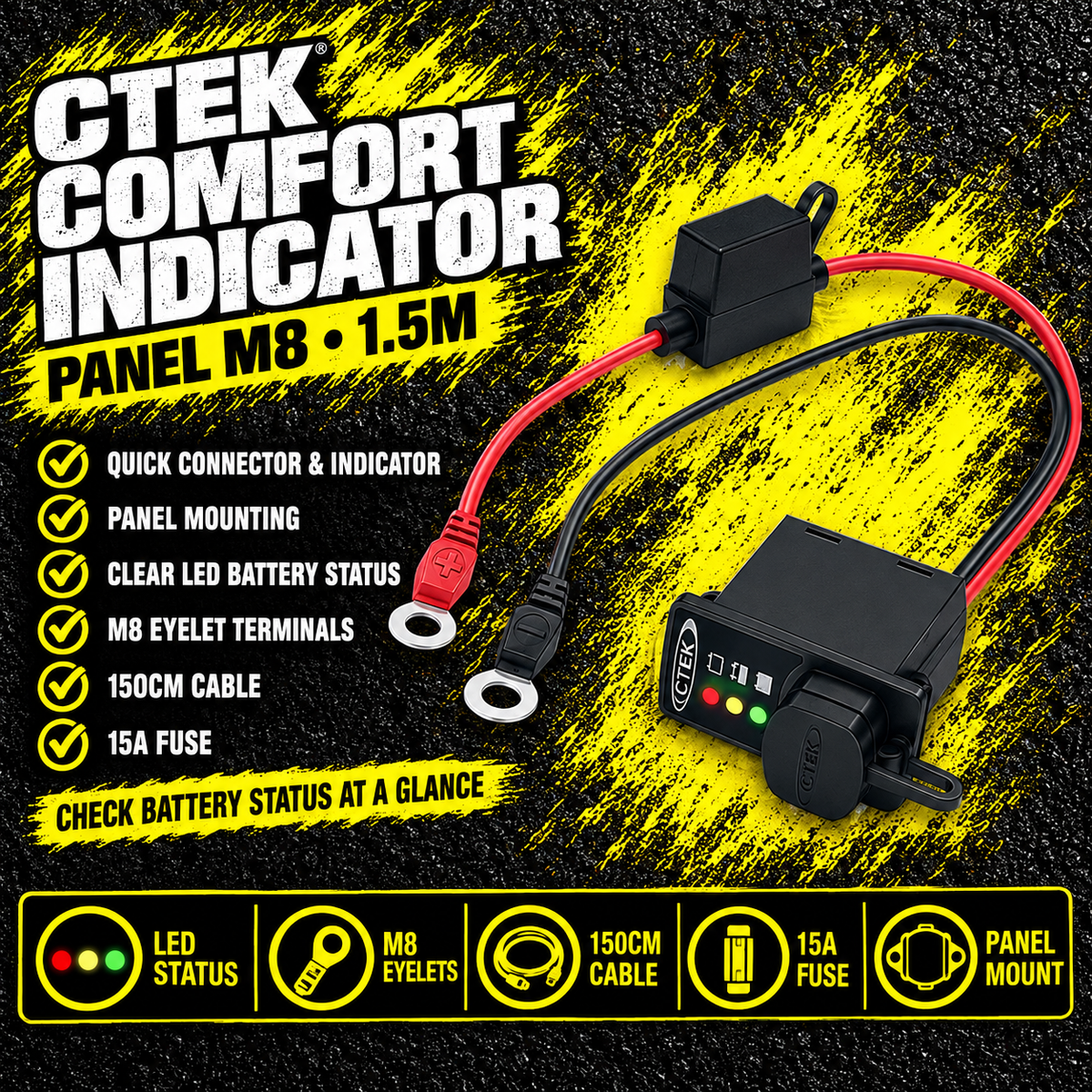 CTEK Comfort Indicator Panel M8 1.5m