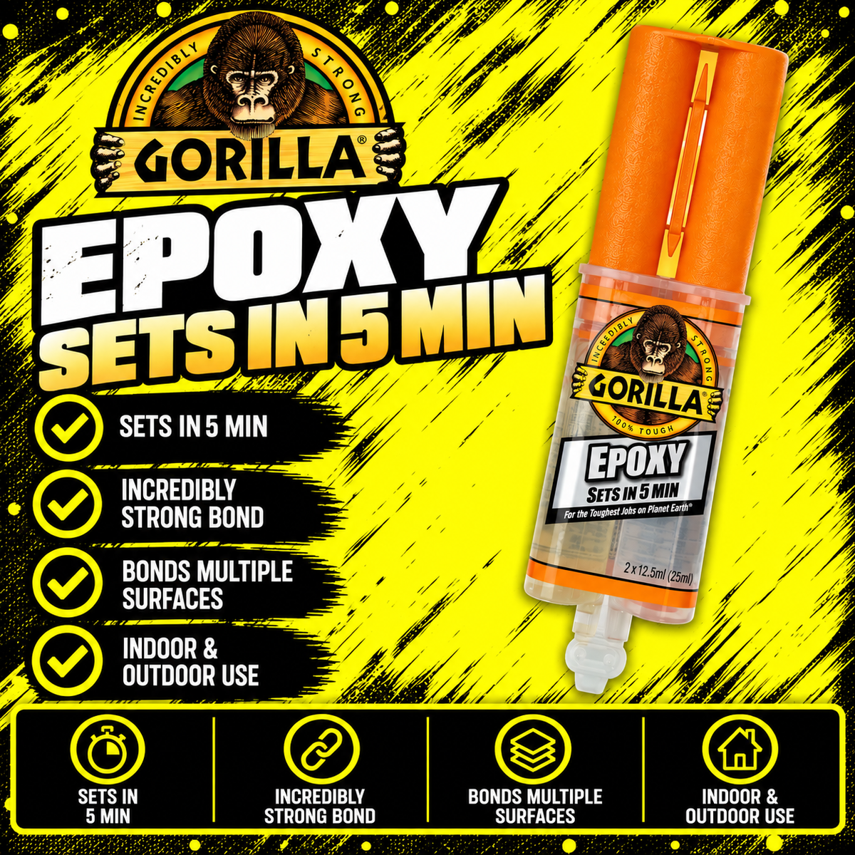Gorilla Epoxy 25ml two-part crystal clear adhesive