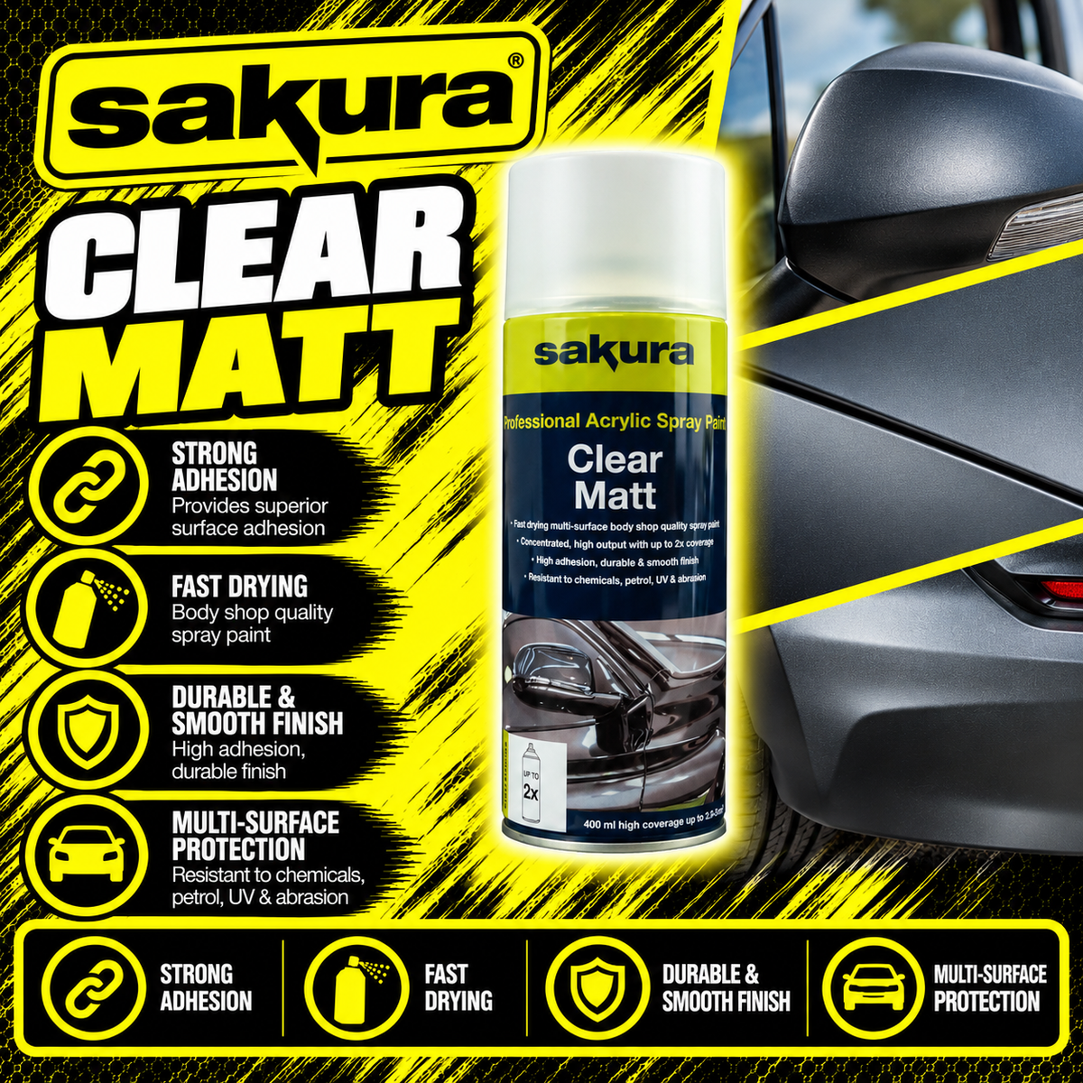 Sakura Clear Matt Varnish Spray 400ml