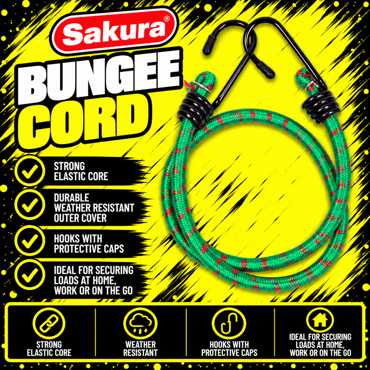 Sakura Elastic Bungee Cords 60cm pack of 2