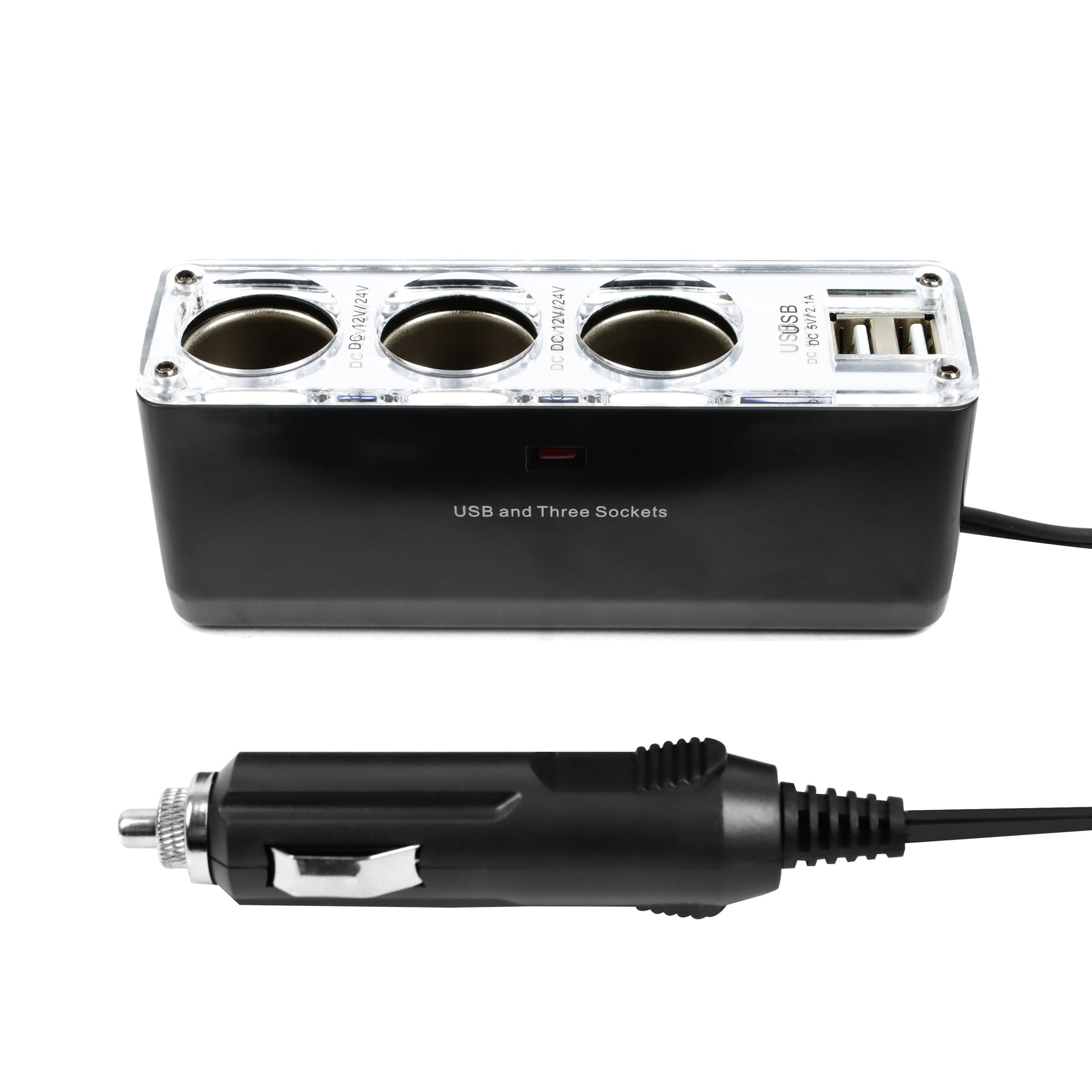 12V Triple Socket with Twin USB