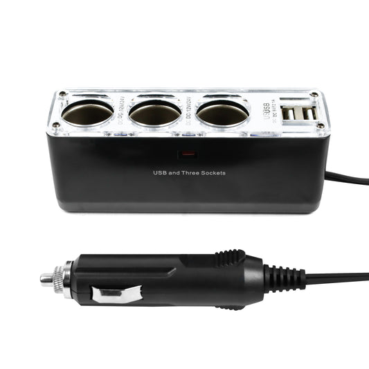 12V Triple Socket with Twin USB