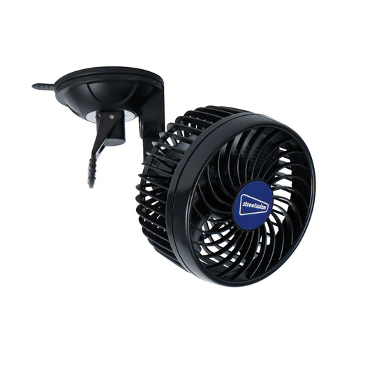 12v Cyclone 3 Single Oscillating Power Fan with Sucker