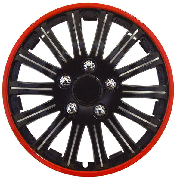 13" Lightning Sports Red Premium Dish Wheel Trim Set