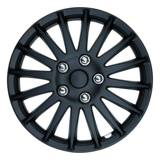 14" Lightning Matt Black Premium Dish Wheel Trim Set
