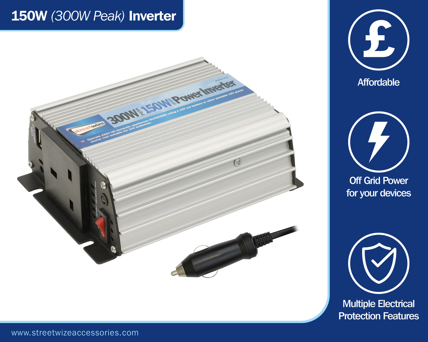 150 Watt (300 Watt Peak) Modified Sine Wave Inverter