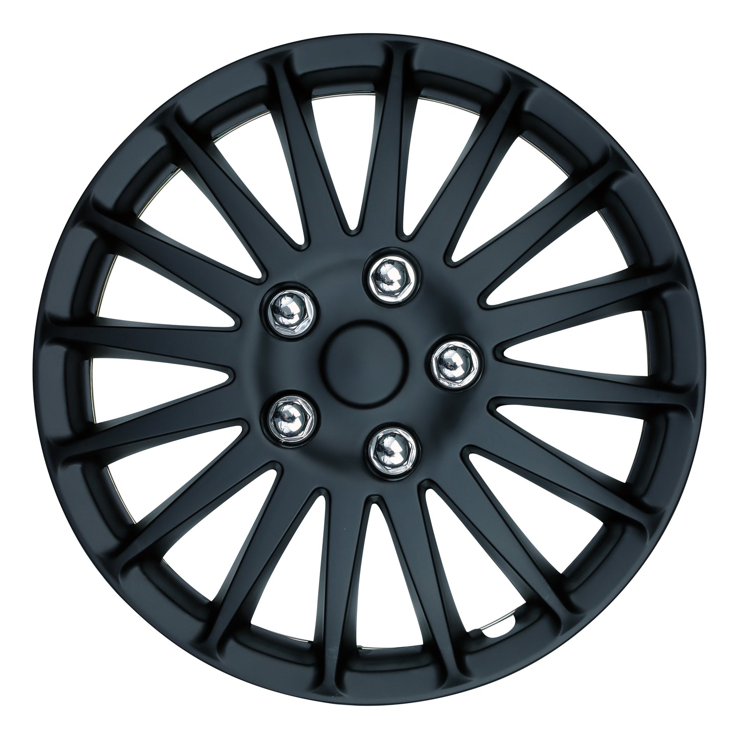 15" Lightning Matt Black Premium Dish Wheel Trim Set