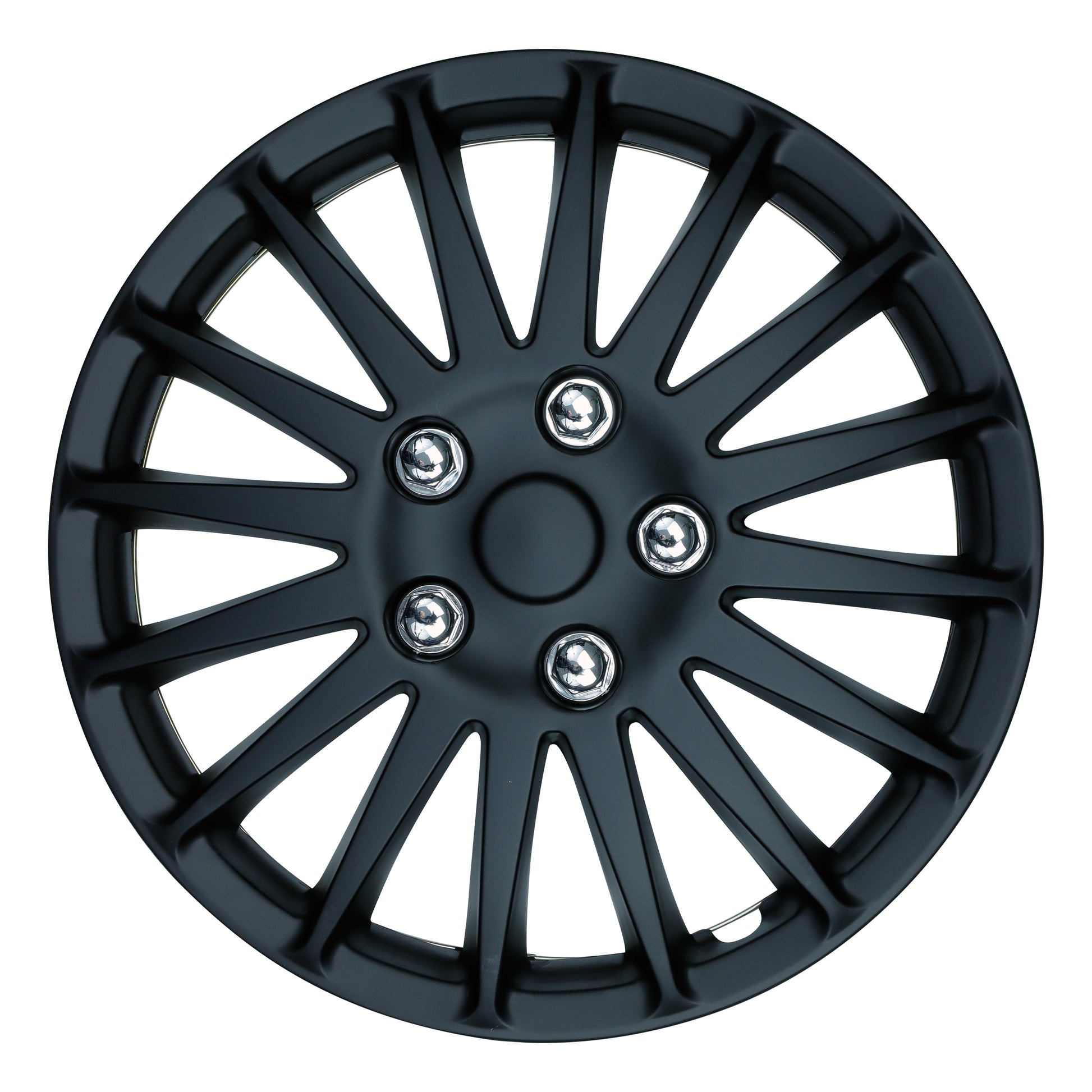 15" Lightning Matt Black Premium Dish Wheel Trim Set