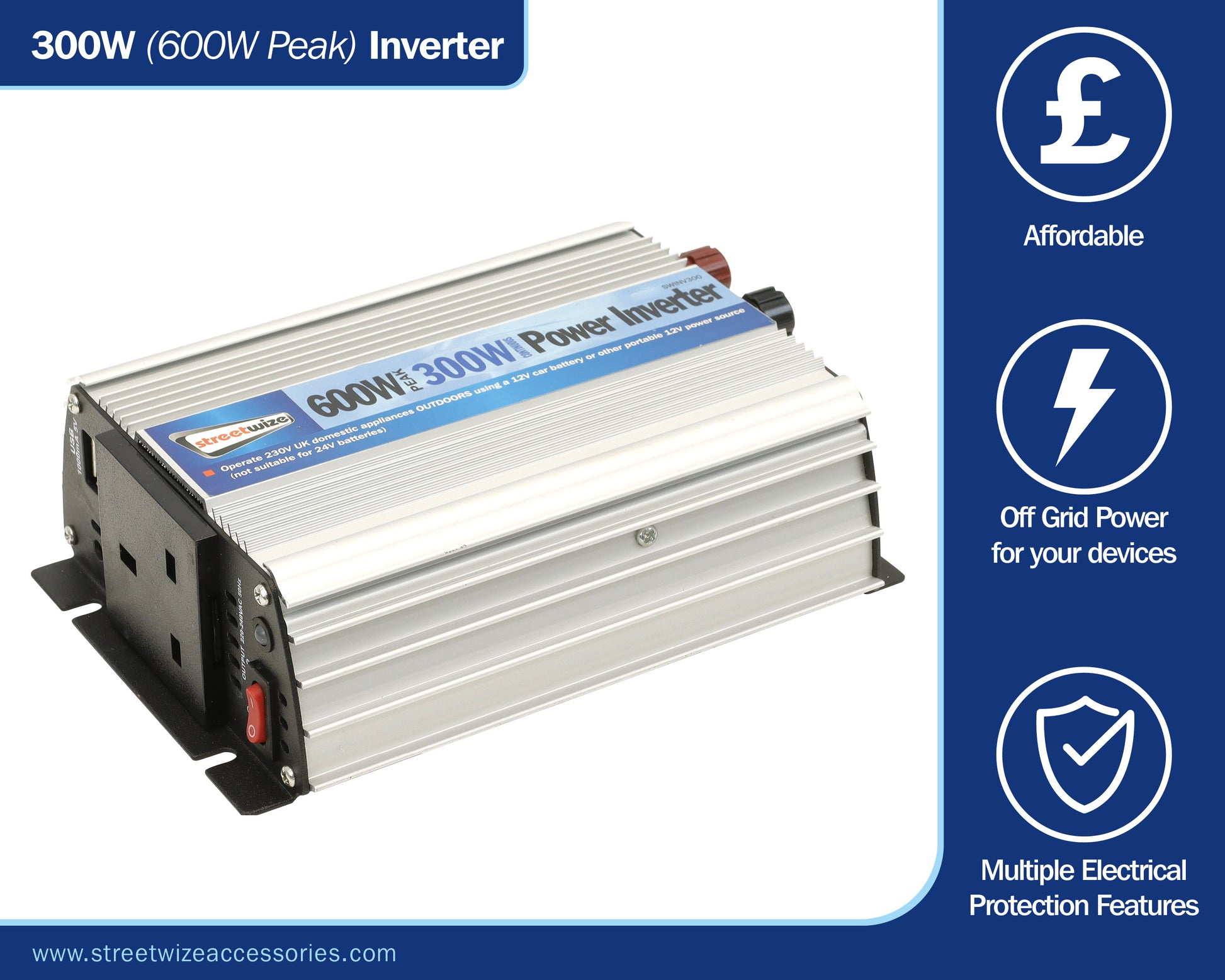 300 Watt (600 Peak) Modified Sine Wave Inverter