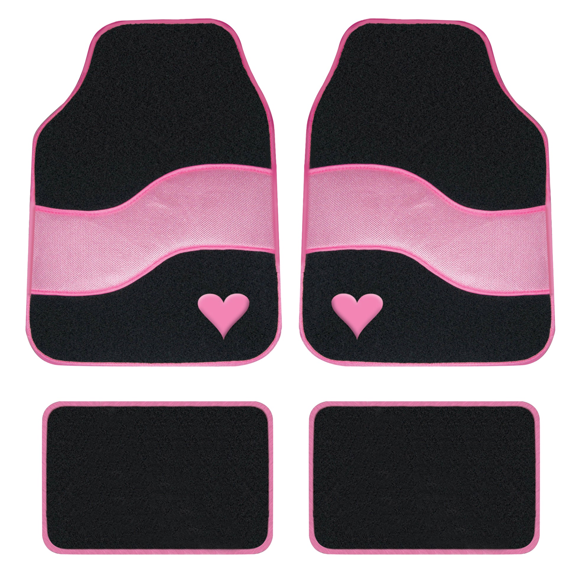 4 Piece Think Pink Carpet Mat Set