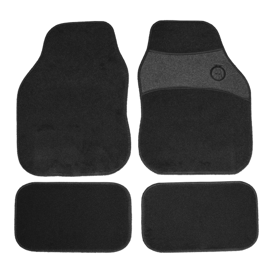 AA Black Two Tone Carpet with Grey Heel-Pad and Embroidered Logo