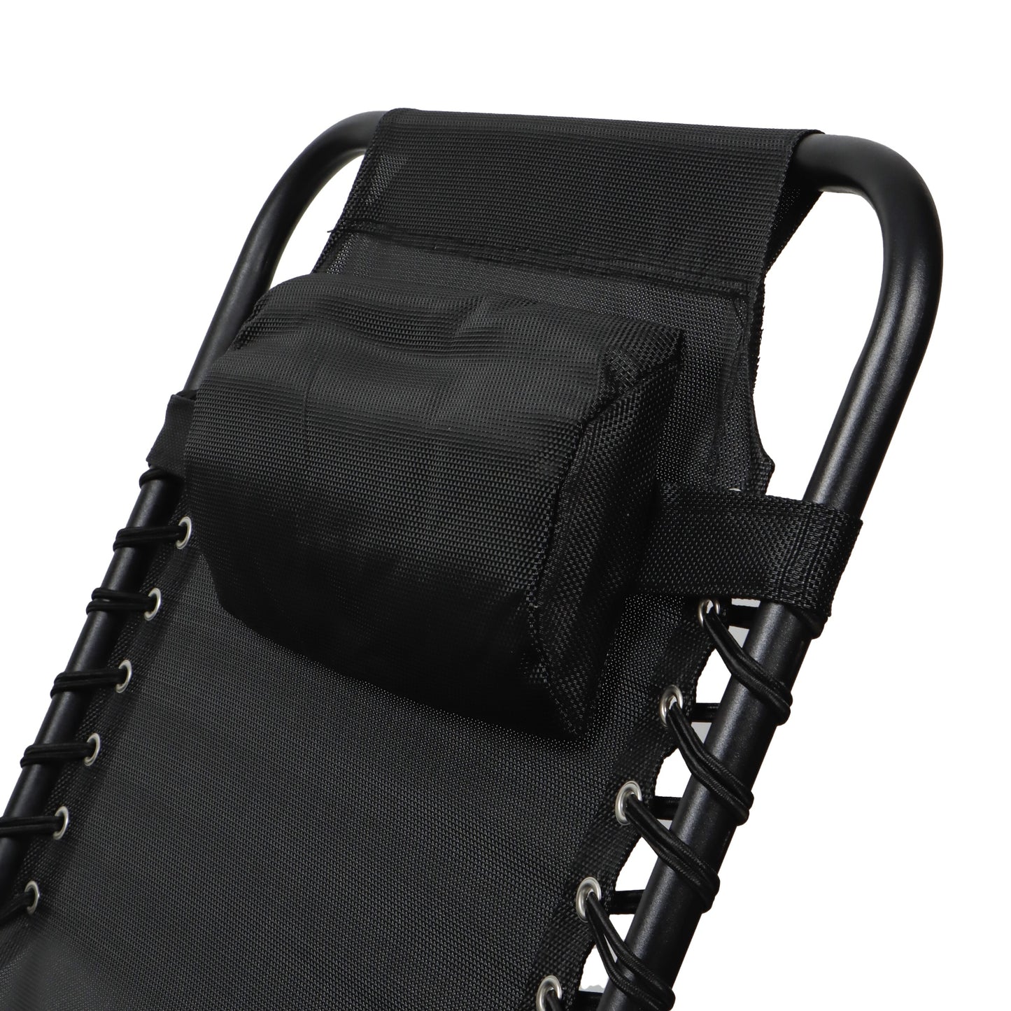 Black Folding Chair With  A Headrest 
