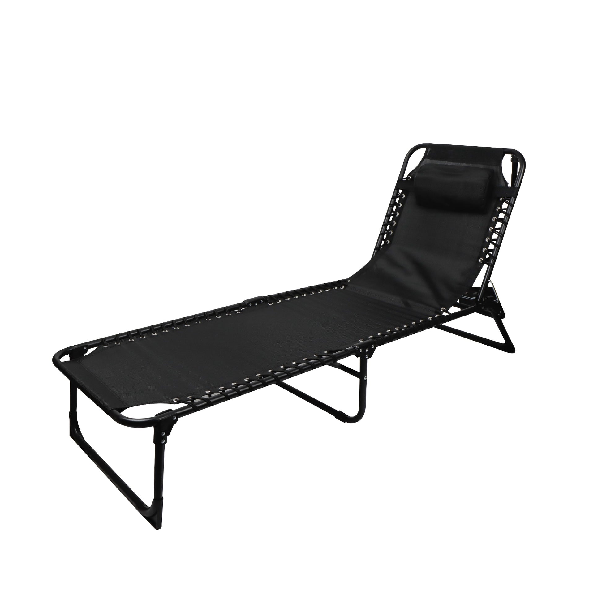 Black Folding Sun Lounger 