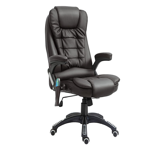Black Leather Office Chair With Massage And Heat 