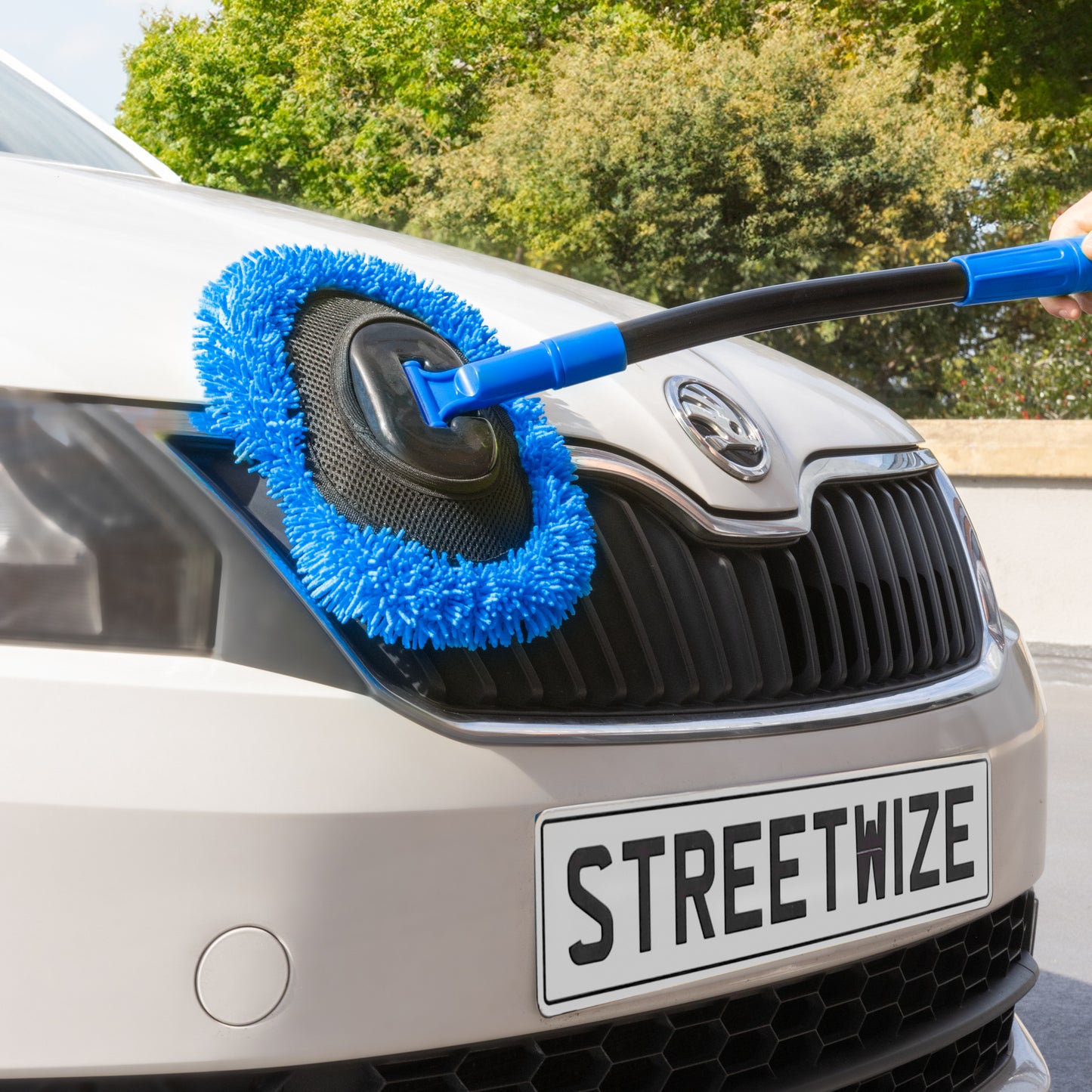 Blue Curved Car Brush 