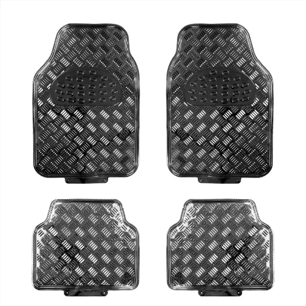 Checker Plate Mat Set Black 