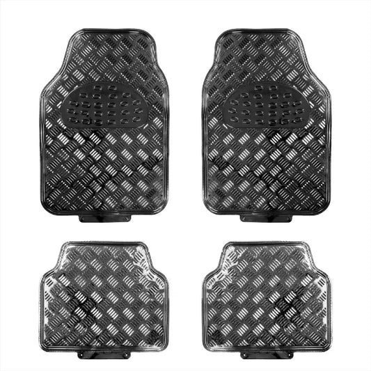 Checker Plate Mat Set Black 
