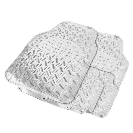 Checker Plate Mat Set Chrome