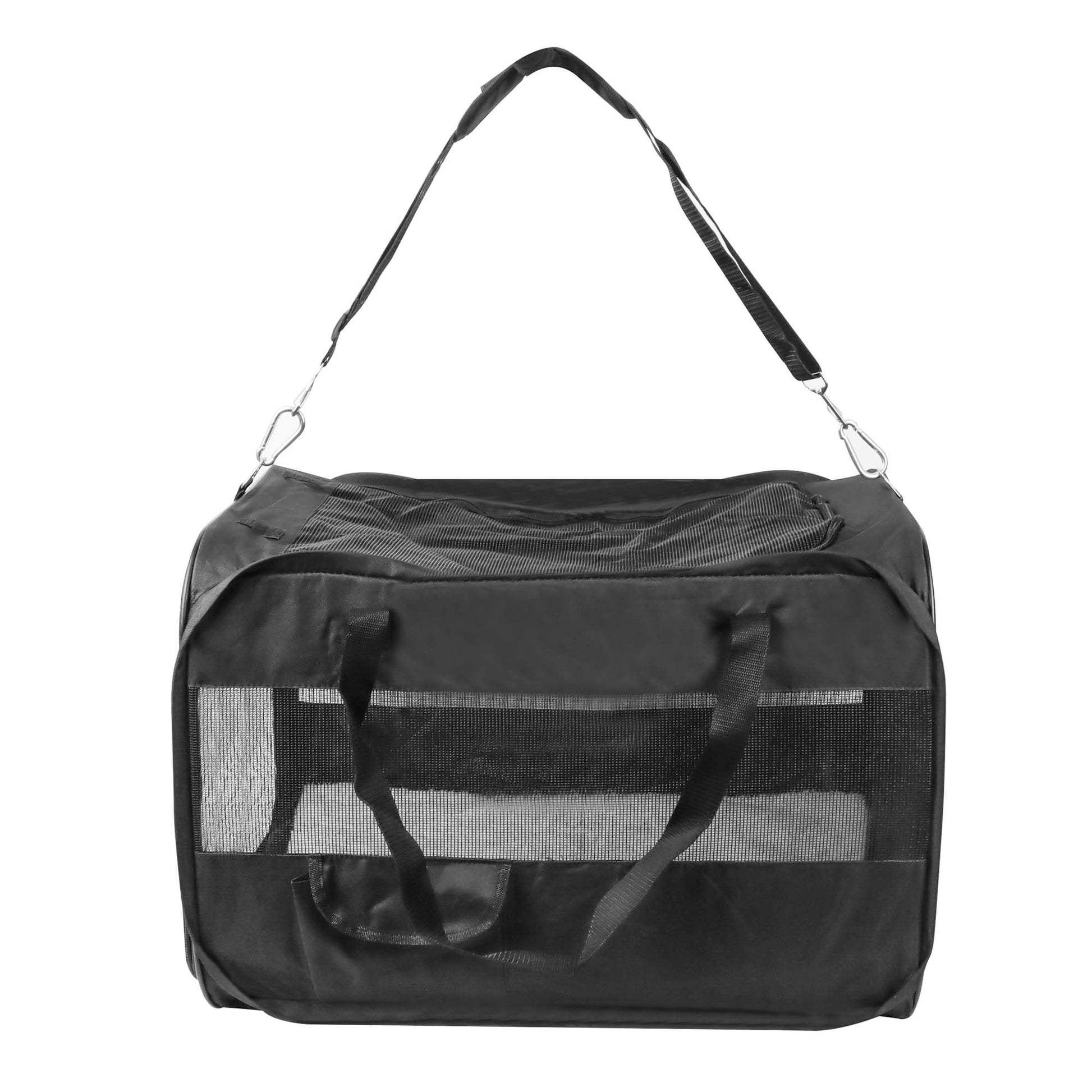 Deluxe Foldable Fabric Pet Car Kennel - Black