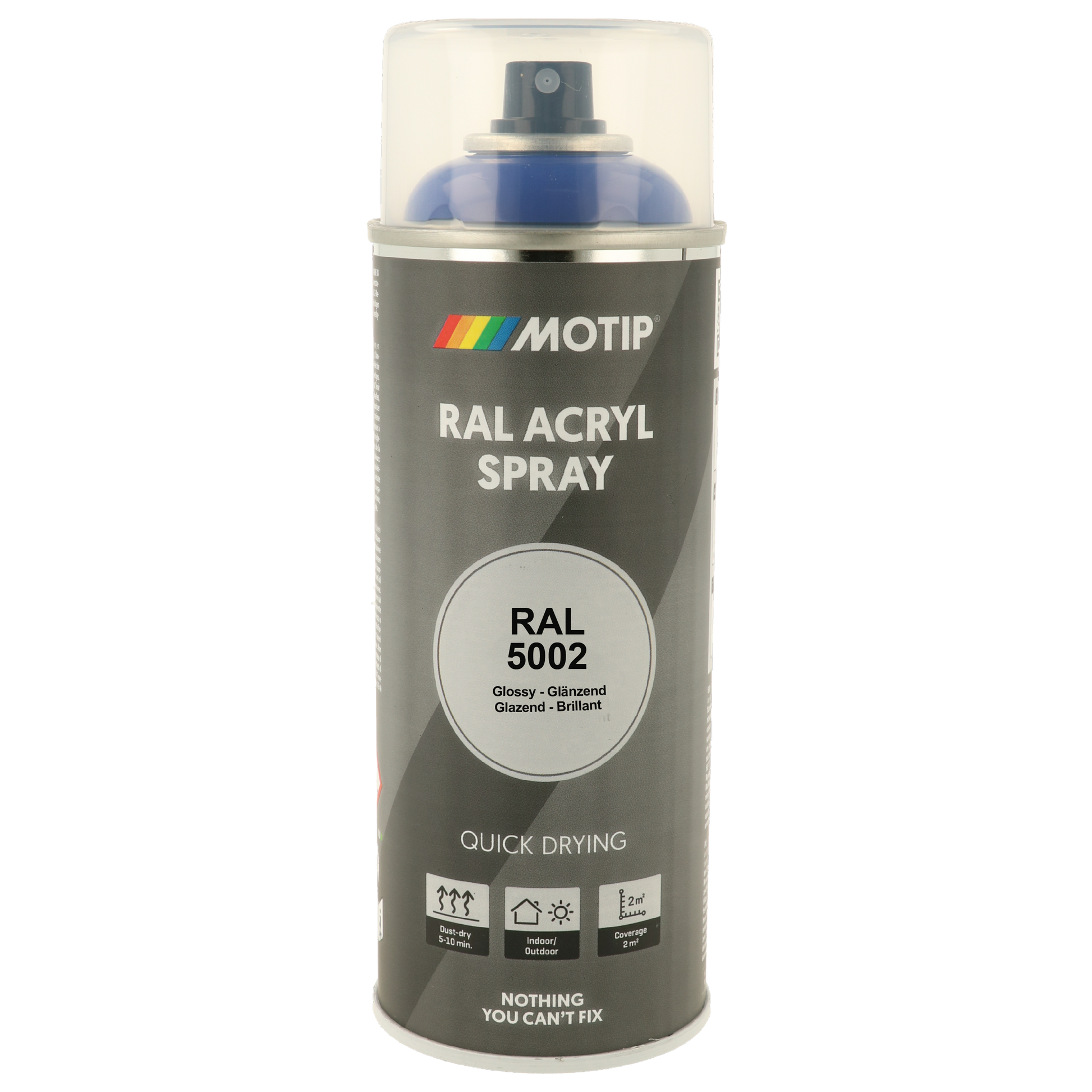 Motip RAL 5002 High Gloss Ultramarine Blue Spray Paint
