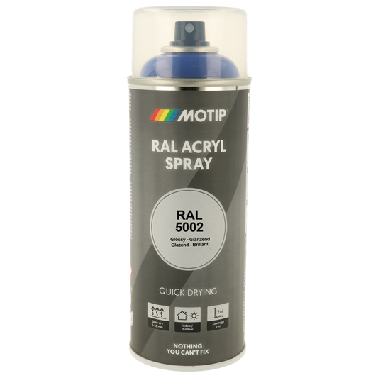 Motip RAL 5002 High Gloss Ultramarine Blue Spray Paint