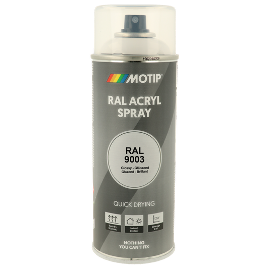 Motip RAL 9003 High Gloss Signal White Spray 