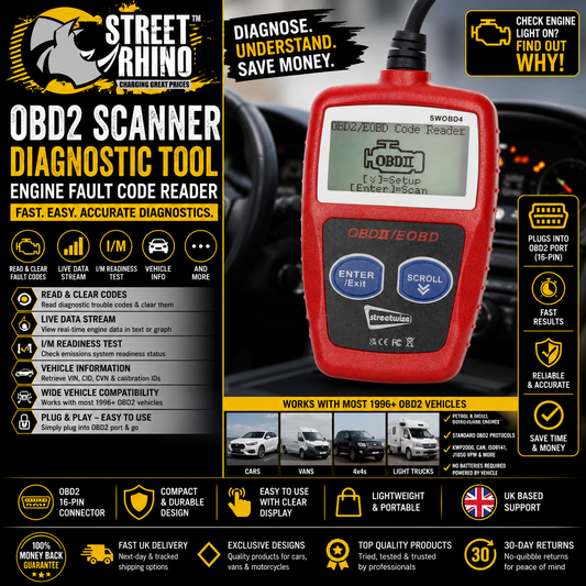 OBD2 Scanner Car Diagnostic Tool Engine Fault Code Reader Check Engine Light