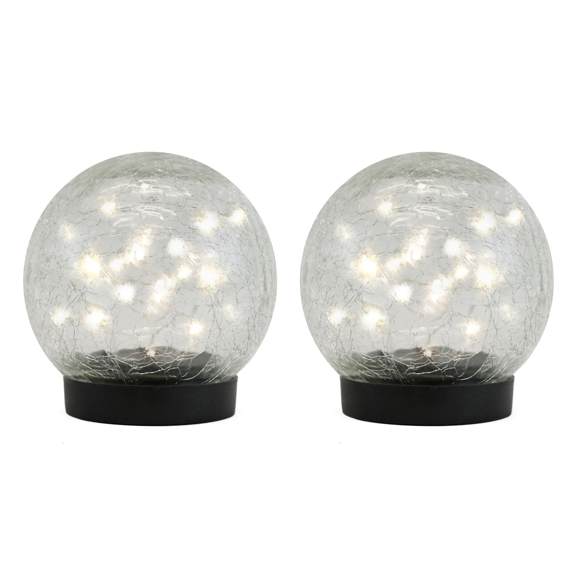 Pair of Solar Powered LED Crackle Balls