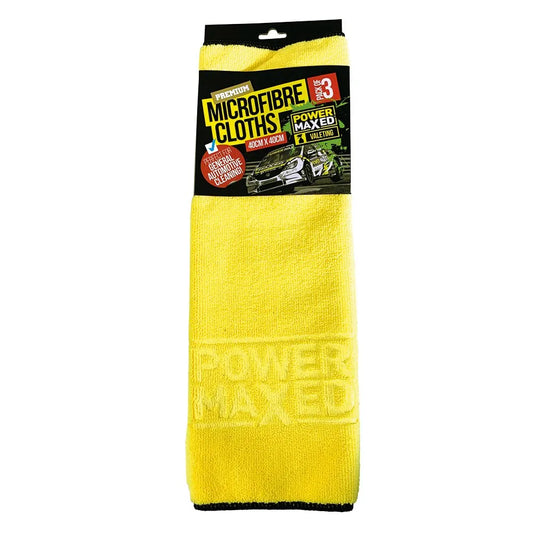 Power Maxed 3 Pack Microfiber Yellow Cloth 