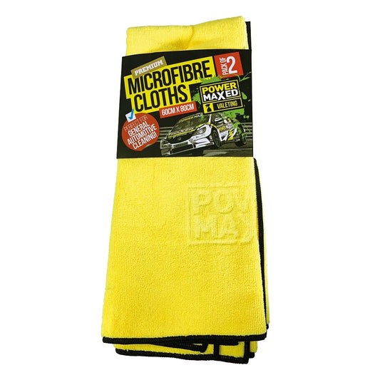 Power Maxed Yellow Premium Microfiber Cloth 2 Pack