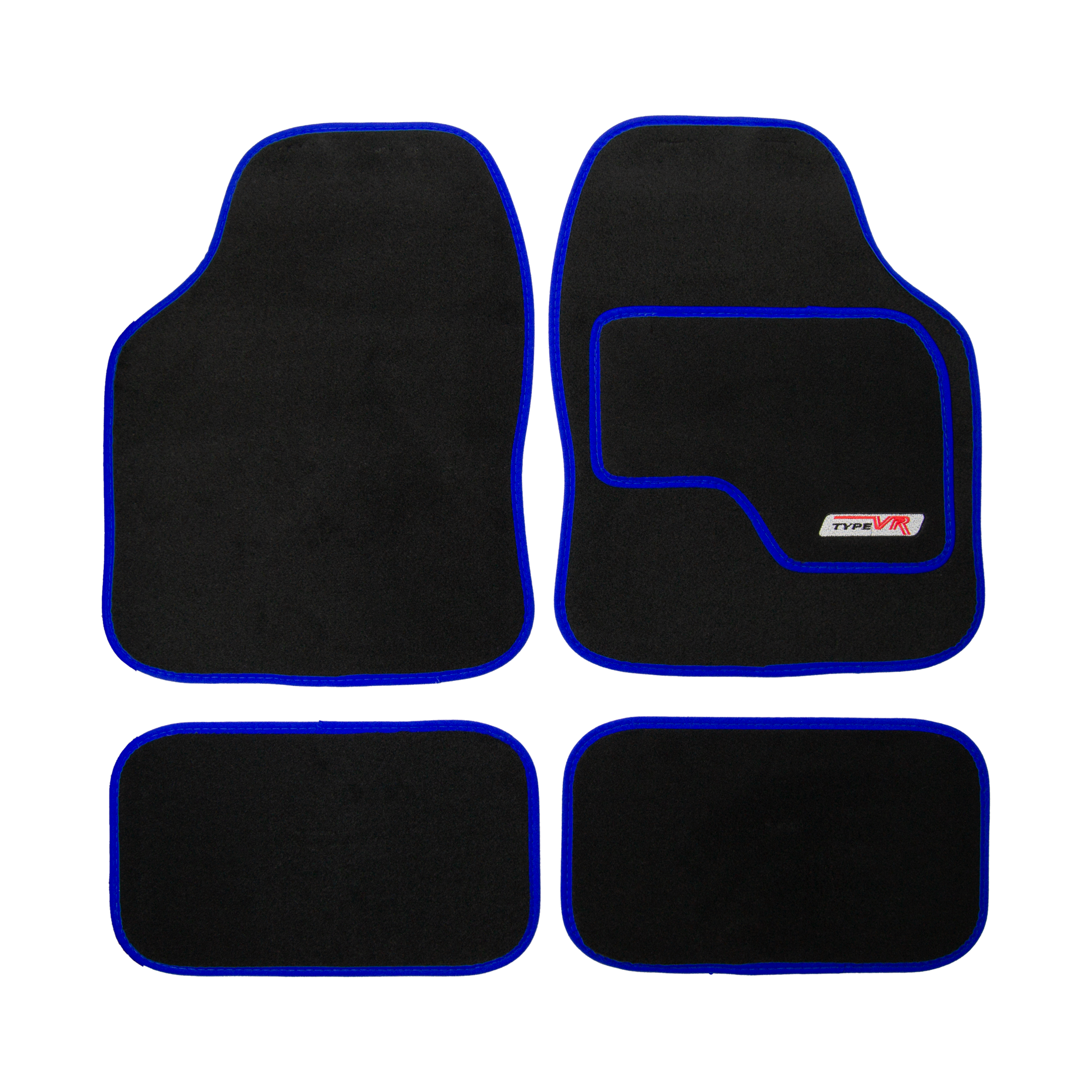 Sakura Type VR Embroidered Edging Car Mat Set  Blue