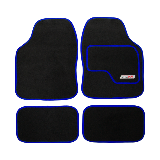 Sakura Type VR Embroidered Edging Car Mat Set  Blue