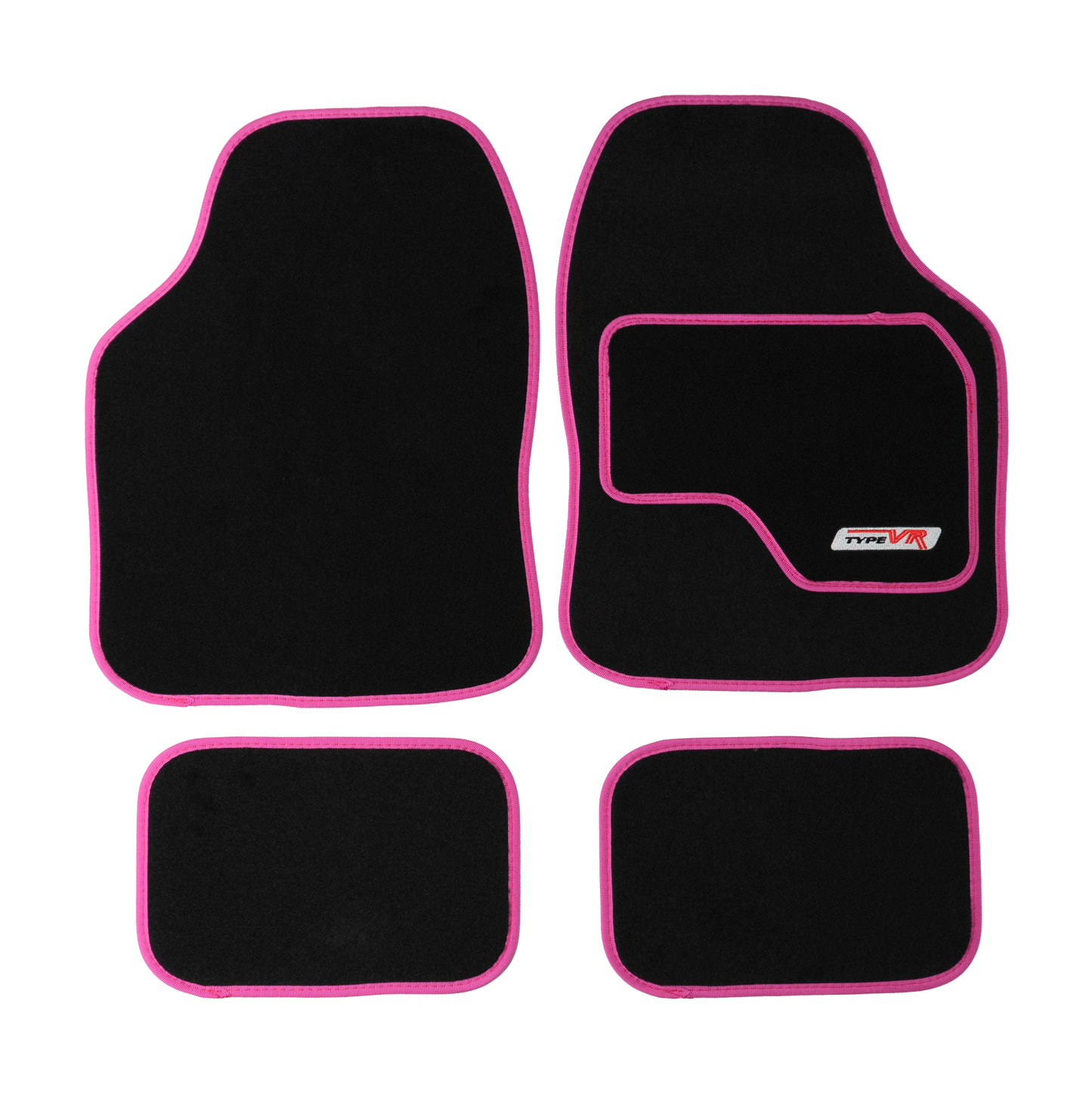 Sakura Type VR Embroidered Edging Car Mat Set  Cerise