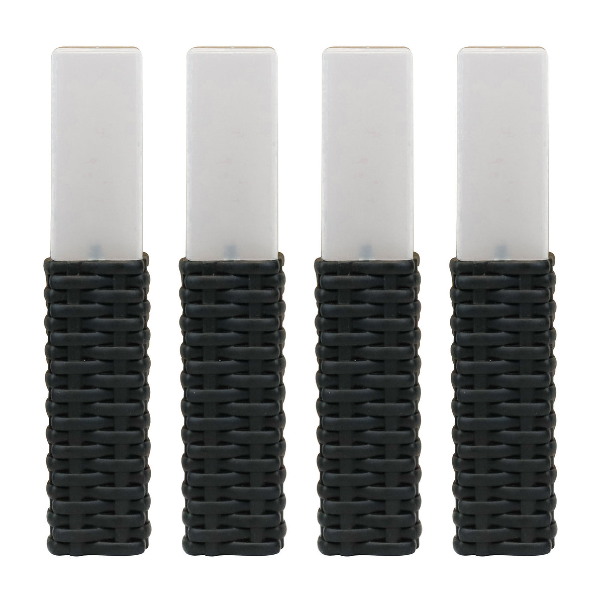 Solar Rattan Stake Rattan Effect Solar Stake Lights – Set of 4 – Street Rhino