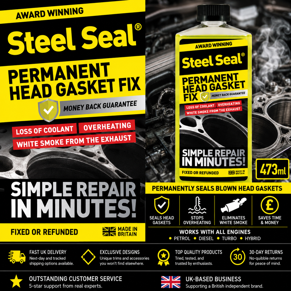Steel Seal Head Gasket Repair Infographic