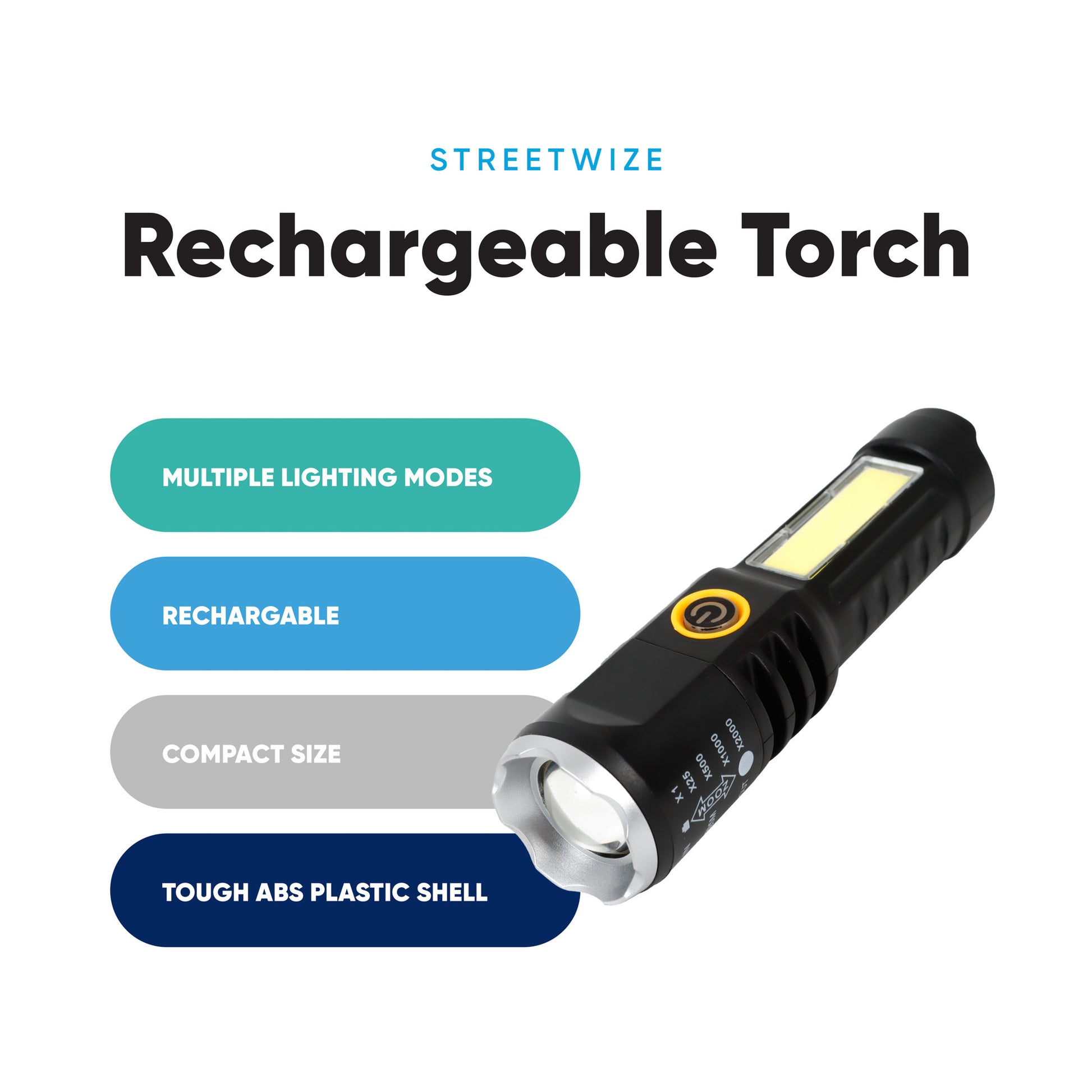Streetwize Compact Rechargeable Torch 