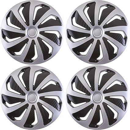 Versaco Car Wheels Trims, Silver/ Black