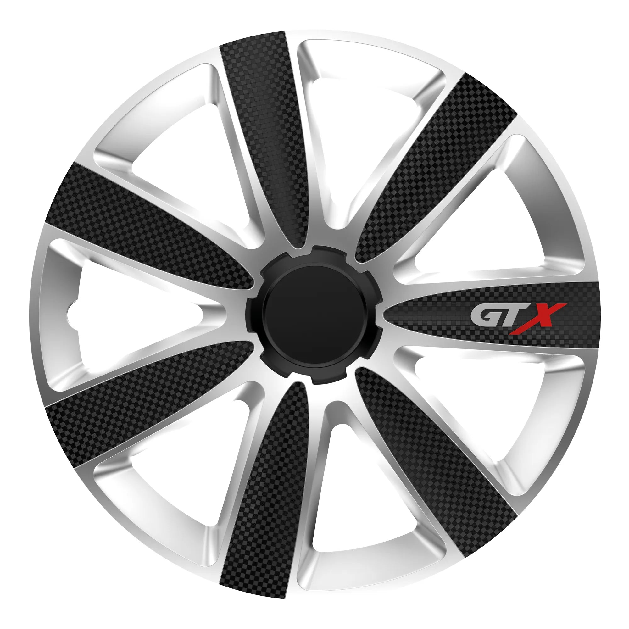 Verso Custom Rims Versaco GTX Carbon Black/Silver 16″ Wheel Trims – 7-Spoke Set of 4 ...