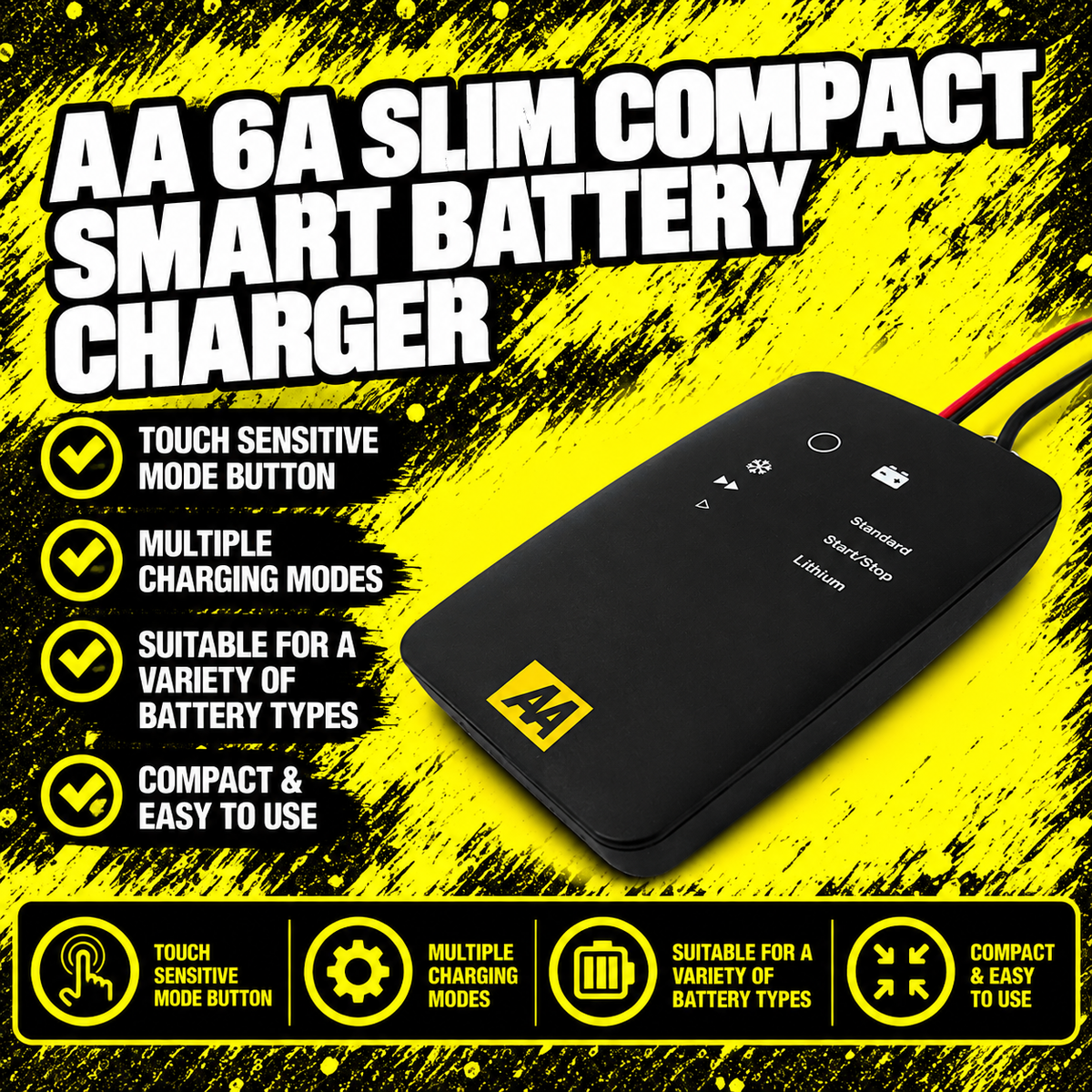 AA 6A Slim Compact Smart Battery Charger