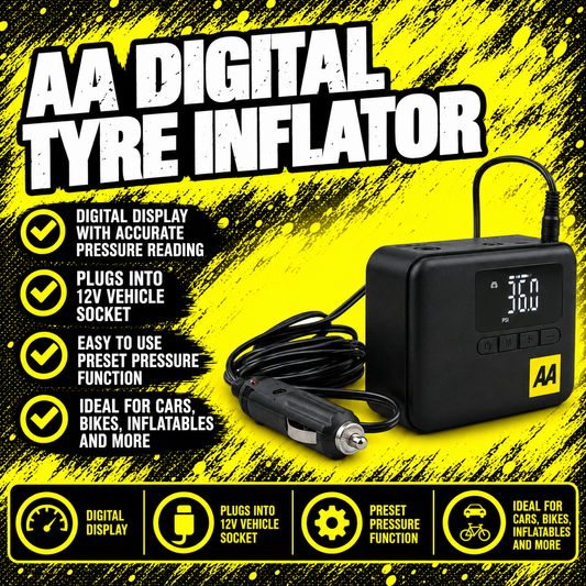 AA Cordless Tyre Inflator with Power Bank