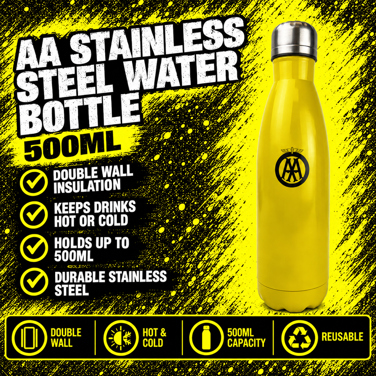AA stainless steel water bottle 500ml