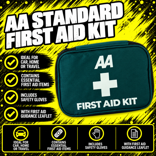 AA Standard First Aid Kit in zip-up storage pouch