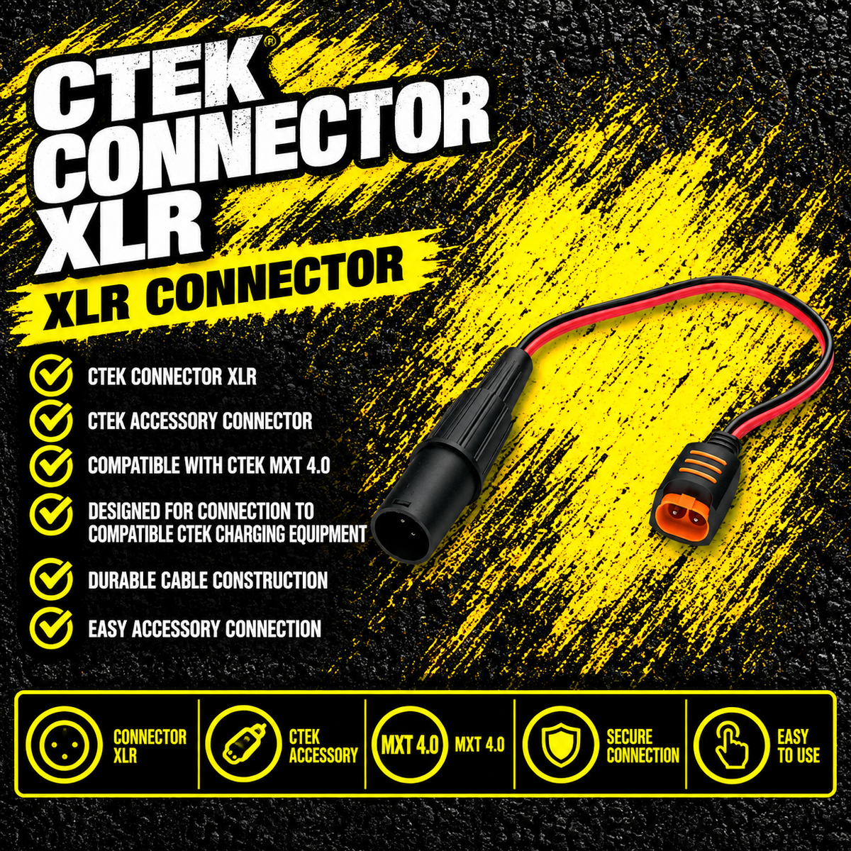 CTEK 56-867 Comfort Connect XLR adapter cable for MXT 4.0 charger